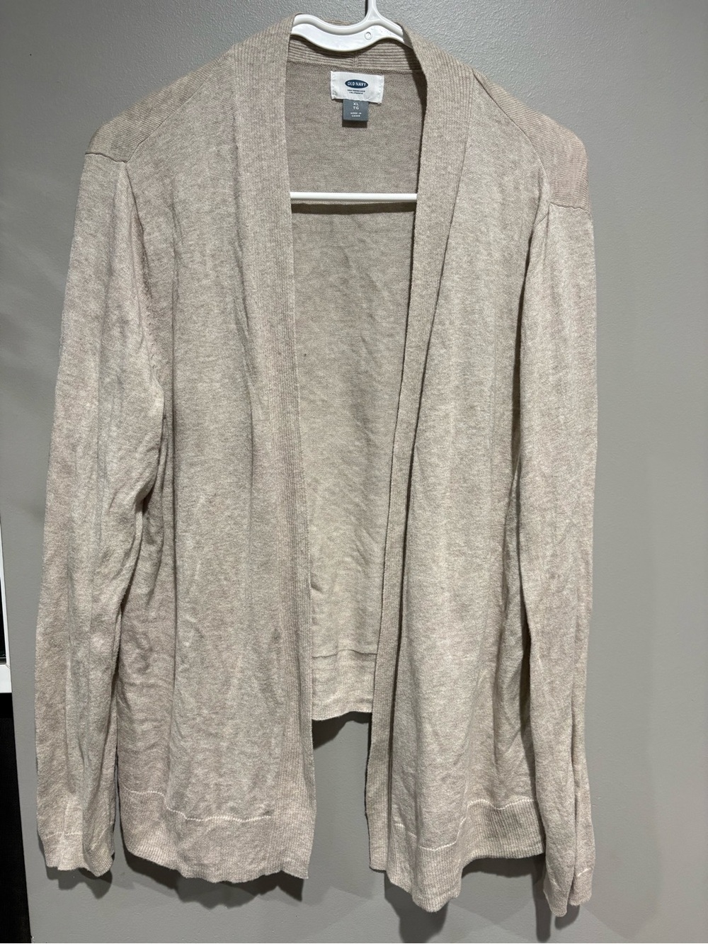 Old Navy Open Front Cardigan Sweater Beige Oatmeal XL